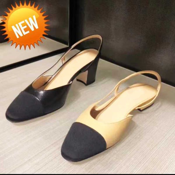 

summer beach sandals designer shoes woman casual fashion leather belt buckle thick heel heels baotou lady flat work women dress shoes large, Black