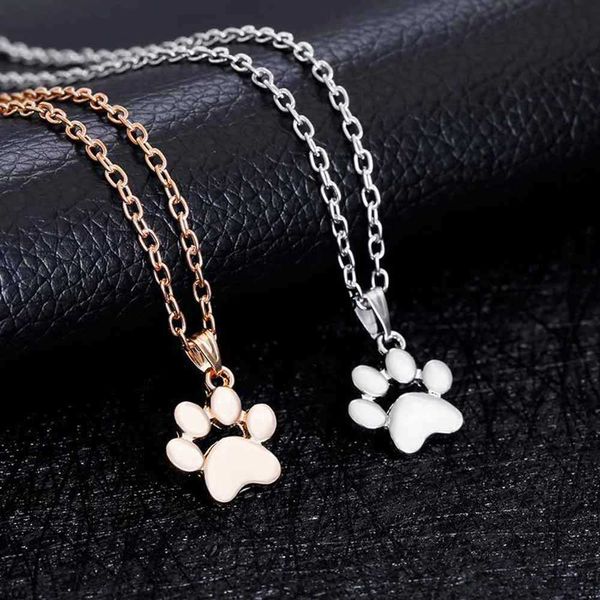 

pendant necklaces heart necklaces pendants jewelry for women long chain sweater necklace fashion cute pets dogs footprints paw pendant neckl, Silver