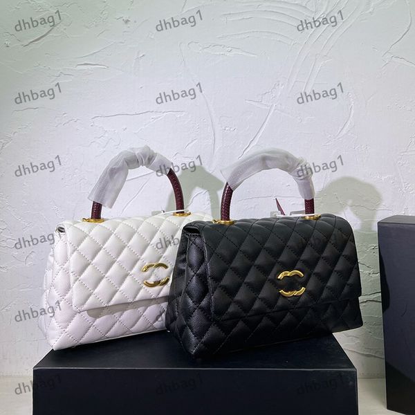 

designer women shoulder bag caviar oxskin bag gold hardware metal turn buckle with handle handbag matelasse chain shoulder bag crossbody bag