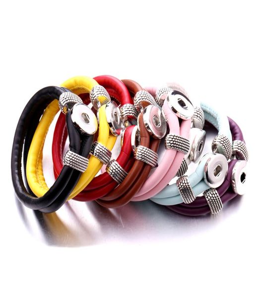 

20pcs batch fashionable leather snap on bracelet handmade bracelet for men and women jewelry for diy valentine0391808356, Golden;silver