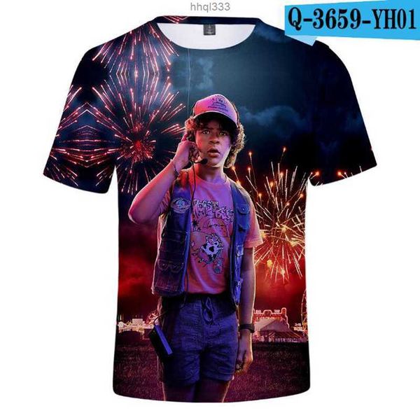 

89cx edlg stranger things 4 hellfire club 3d print kids t-shirt boys/girls casual tees streetwear hip hop funny tshirt children clothes, Blue