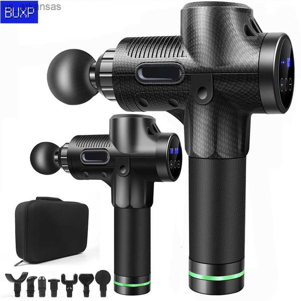 

30 speed 6 heads neck pain massager deep tissue muscle massager relax body massage gun lcd display fascia gun l230523