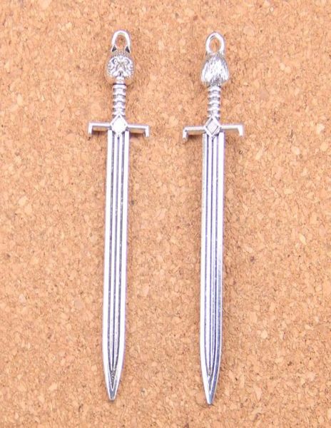 

30pcs antique silver bronze plated sword cat charms pendant diy necklace bracelet bangle findings 6615mm5613727, Bronze;silver