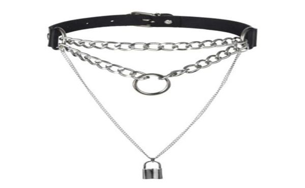 

egirl choker collar lock gothic necklace punk goth jewelry harajuku style black chocker emo grunge aesthetic accessories3133863, Silver