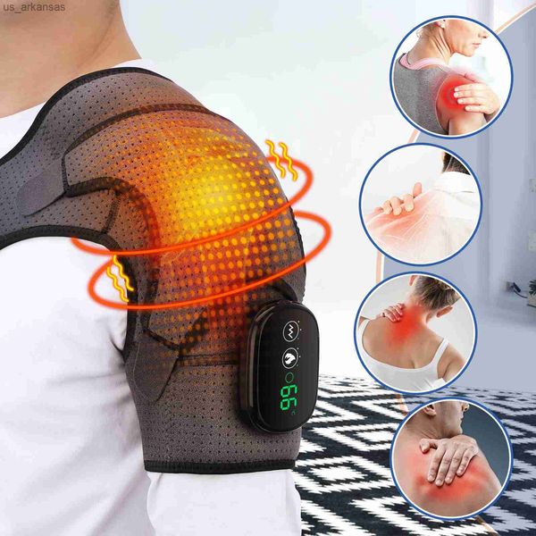 

heating shoulder massage wrap belt arthritis relief pain infrared therapy elbow neck and back body vibration electric massager l230523