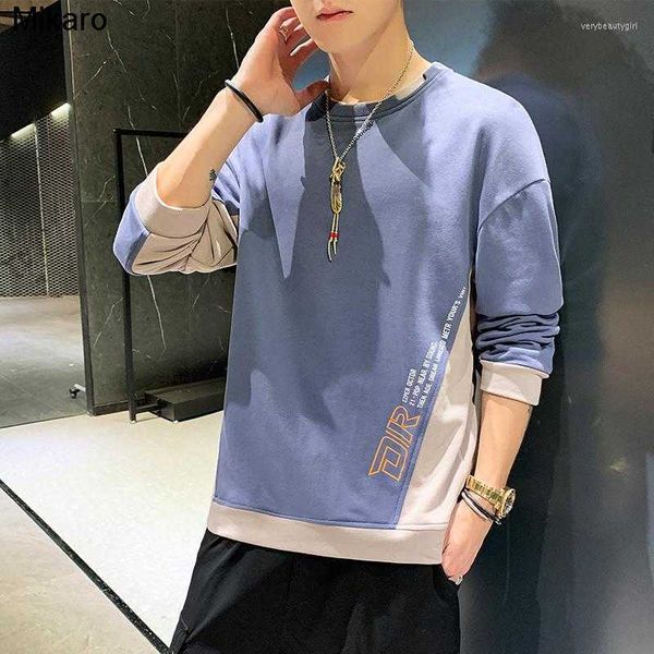 

mikaro men's hoodies wow casual clothes turquoise grey blue autumn winter spring long sleeve m-4xl trend o-neck bottom sweatshirt, Black