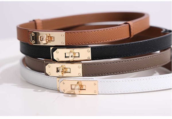 

belts suspenders light luxury exquisite versatile simple commuting double sided genuine leather adjustable perforated waistband pants skirt, Black;brown