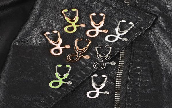 

fashion 8 color stethoscope brooch pins nurse jewelry silver gold medical jewelry doctor nurse gift medical school graduation so1659446, Gray