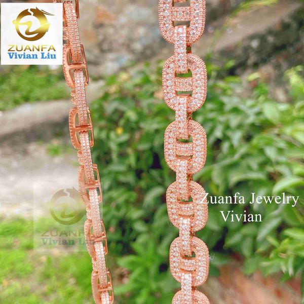 

fashion jewelry miami 925 sterling silver necklace vvs moissanite cuban link chain