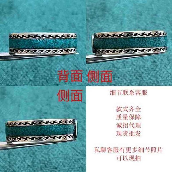 

70% off designer jewelry bracelet necklace ring ancient enamel decorated with bright green interlocking woven piping ringnew jewellery, Silver