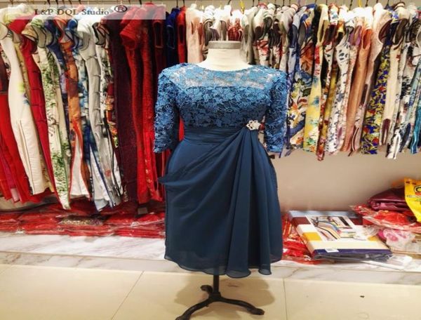 

hunter green mother of the bride dresses lace chiffon real pictures mother039s dresses tealength mothers party gowns zipper ba4980346, Black;red