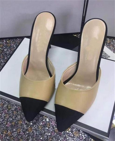 

quality women suede 7cm midheel slide sandalshardware detail on fold over fringesize 35408588102, Black