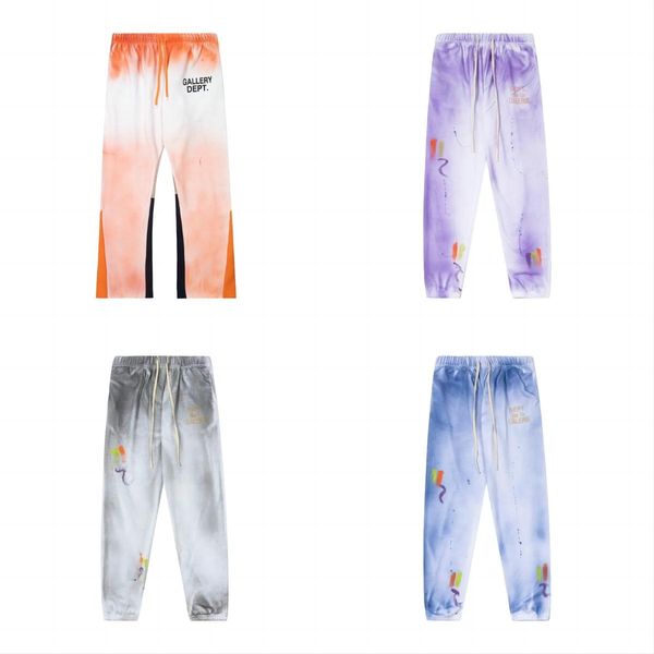 

men's pants designers trousers galleryes dept sweatpants speckled letter print women's trousers couple loose versatile casual pant, Black