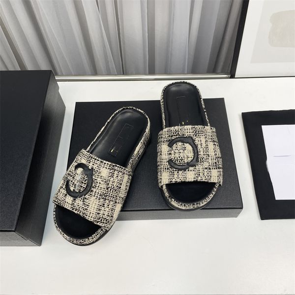 

designer shoes cc beach sandals slides summer luxury slippers fashion outdoor sandal women lk3
