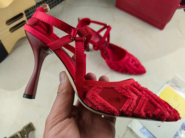 

fashion heels suede ladies sandals women slippers designer sandal lady wedding party shoes belt buckle rubber sole mules summer beach 0529, Black