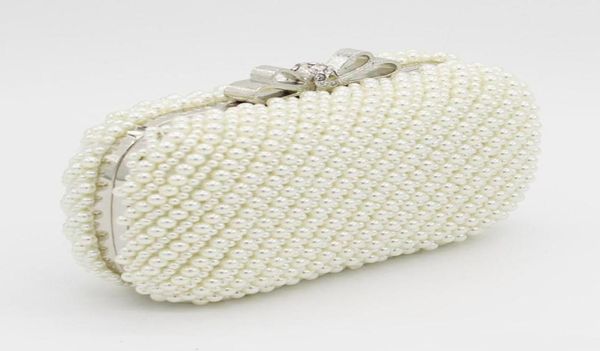 

2020 new double full pearls beaded bridal wedding hand bags ring bag ladies evening party one shoulder small clutch dinner bags be1044448, Black