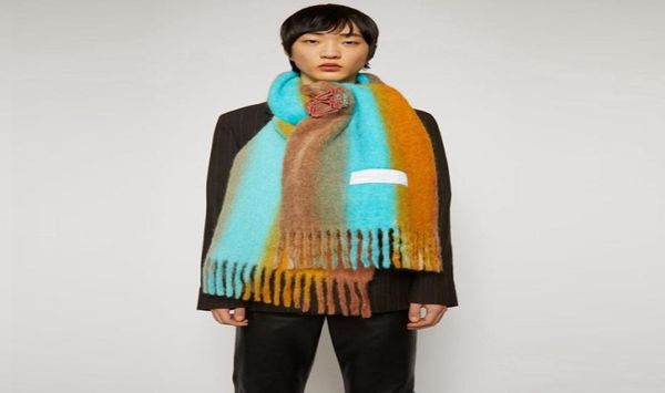 

fashion leisure scarves same color matching spray dyed scarf women039s autumn and winter thickened cashmere shawl stripe gradie3559602, Blue;gray