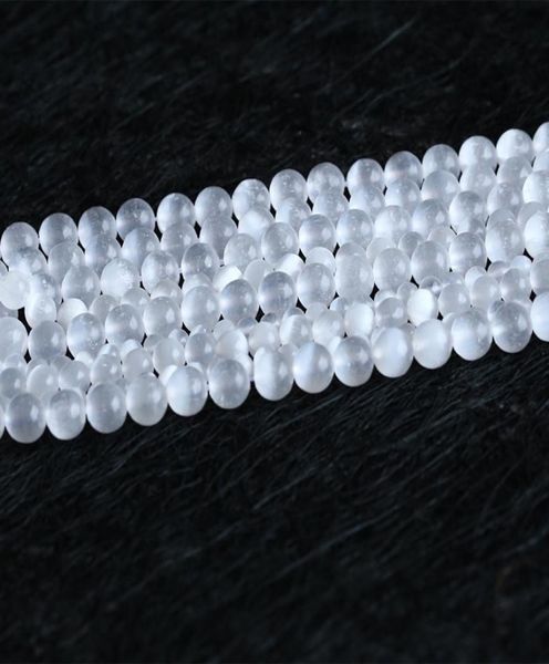 

natural genuine white cat039s eye calcite selenite round jewellery loose ball beads 6mm 8mm 10mm 12mm 14mm 16mm 18mm 155quot2856587, Black