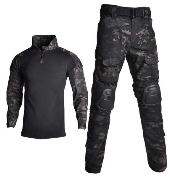 

hunting sets tactical suit military uniform training camouflage shirts pants paintball clothes with pads 10 pockets 8xl5548501, Camo