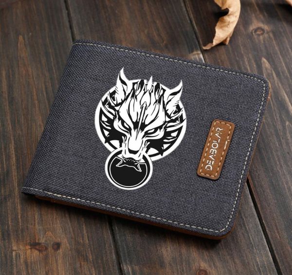 

2022 new game final fantasy wallet men teenagers wallet printing carteira fashion student coin card holder purse1431242, Red;black