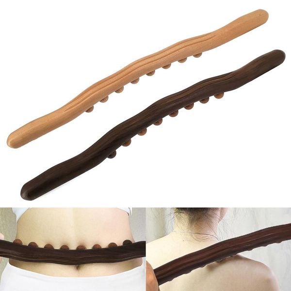 

items massager for body natural carbonized wood scraping massage stick back massager spa therapy tool point treatment guasha relax