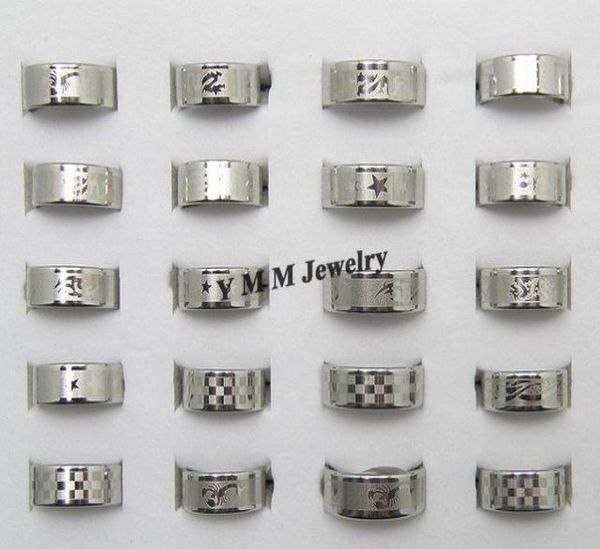 

mixed size stainless steel ring 50pcs fashion men039s ring for gift 2940566, Silver