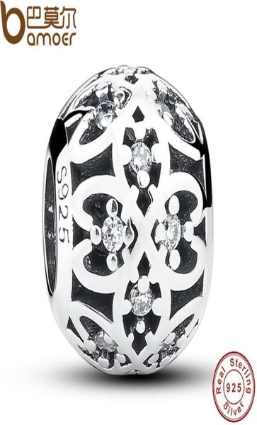

whole 925 sterling silver ball charm fit bme bracelet intricate lattice openwork original bracelet charm with clear cz diy jew56731003073, Black
