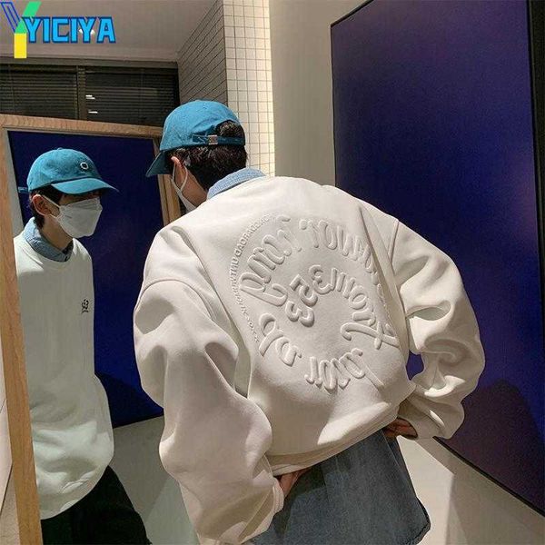 

yiciya men's hoodies sweatshirts korean mens 2022 spring trendyol men oversized harajuku couple women pullovers 5xl, Black