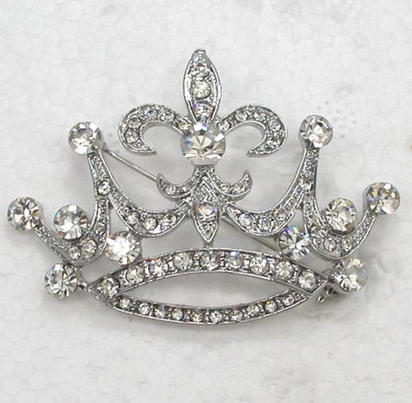 

12pcslot whole crystal rhinestone wedding party crown brooches fashion costume pin brooch pin jewelry gift c9322060965, Gray