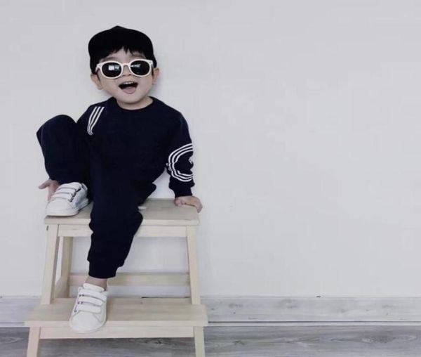 

2021 spring clothing sets designer clothes kids round neck long sleeve pants twopiece boy girl letter printed cotton57669617123199, White