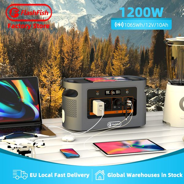 

flashfish 1200w power storage camping lifepo4 battery all in one charger batterie solaire solargenerator back up backup portable solar gener