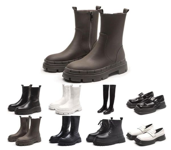 

martin boots chelsea womens black white pistachio frost plaid high low platform ankle half boot round toes fashion outdoor6966741