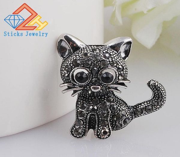 

modern brooches cute little cat brooches pin up jewelry for women suit hats clips antique silver corsages7831742, Gray