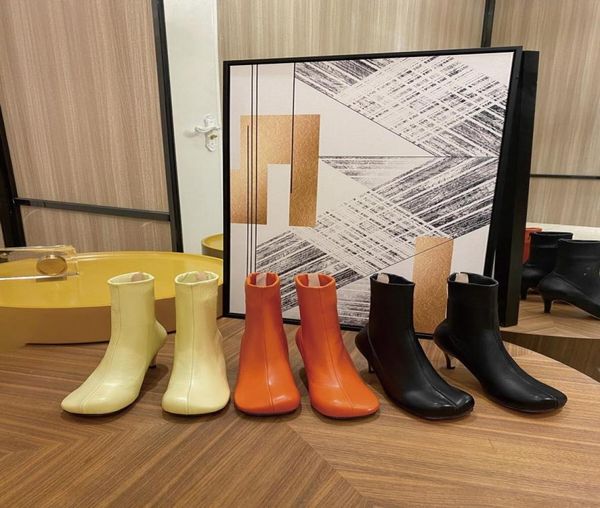 

sheepskin leather 7cm high heels shoes knight boots square toes ankle booties knee fashion roman zipper party wedding size 34438487600, Black