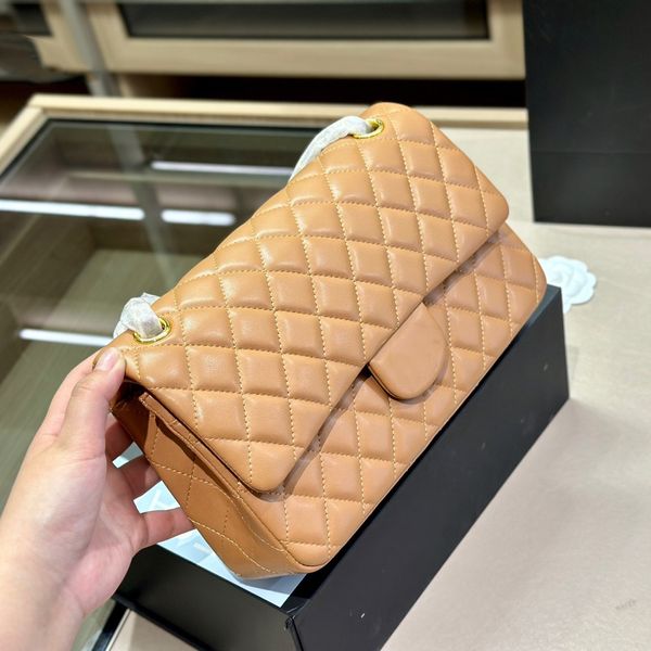

25cm women classic double falp shoulder bags lambskin genuine leather luxury designers matelasse chain quilted multi pochette crossbody hand