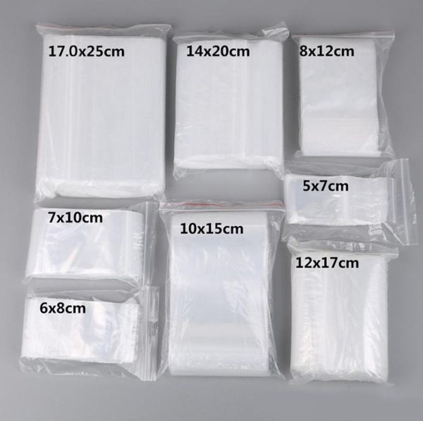 

100pcslot plastic zip lock plastic bags reclosable transparent jewelryfood storage bag kitchen package bag clear ziplock bag who5559851, Pink;blue