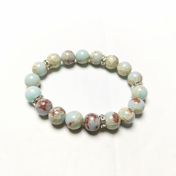 

10mm natural stone handmade crystal beaded strands charm bracelets party club elastic jewelry for men women, Black