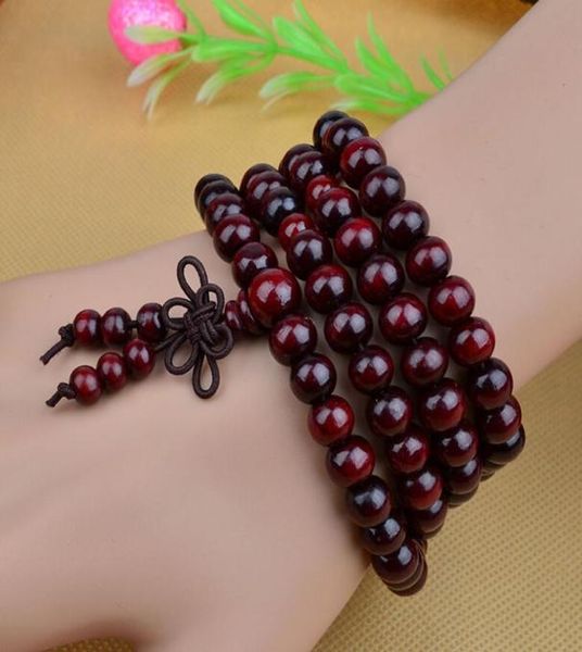 

1088mm genuine natural sandalwood beads buddha malas bracelet healthy jewelry man wrist mala neklace bowknot bracelets 5 colors7517871, Black