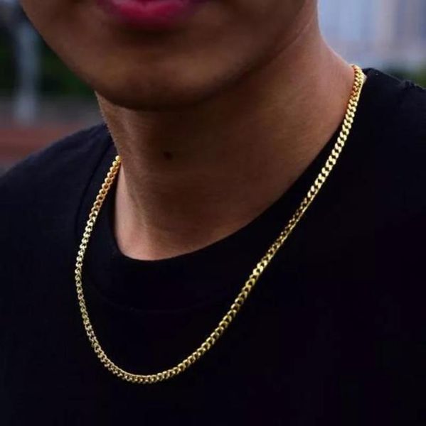 

gold silver miami cuban link chain mens necklaces hip hop metal chain necklaces jewelry7038227