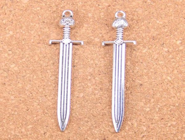 

30pcs antique silver bronze plated sword cat charms pendant diy necklace bracelet bangle findings 6615mm6592741, Bronze;silver