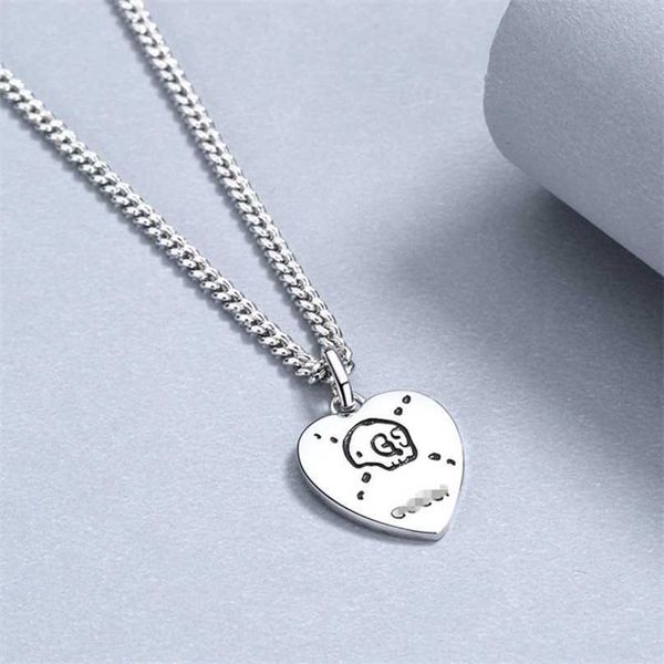 

60% off designer jewelry bracelet necklace ring xiao same antique small skull heart-shaped women's trendy pendant, Silver