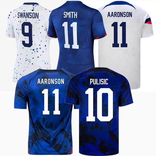 

player fans pulisic national soccer jerseys 22 2023 2024 usas united states adams aaronson reyna robinson dest football kids men women morga, Black;yellow