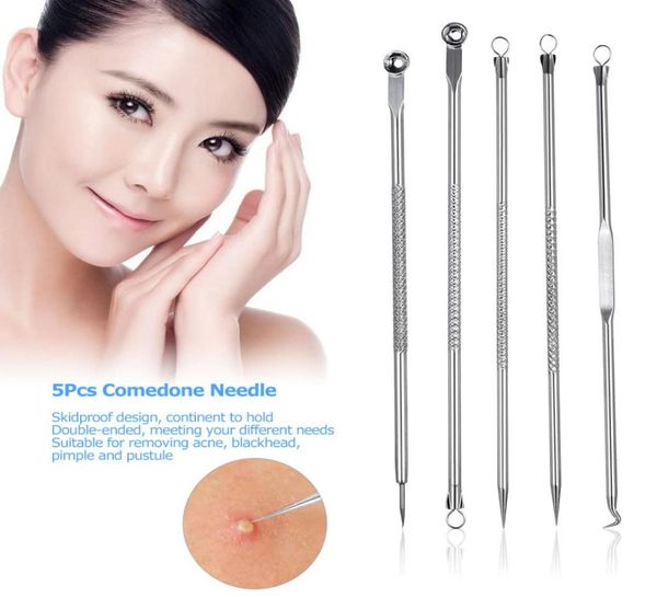 

5pcs stainless blackhead comedone remover needle blemish pimple pin acne extractor face clean tool6753809
