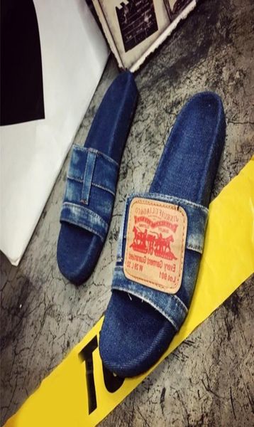 

women slippers denim retro slides beach summer shoes home zapatos mujer ladies flats 2020 casual home platform female fashion y2005619396, Black