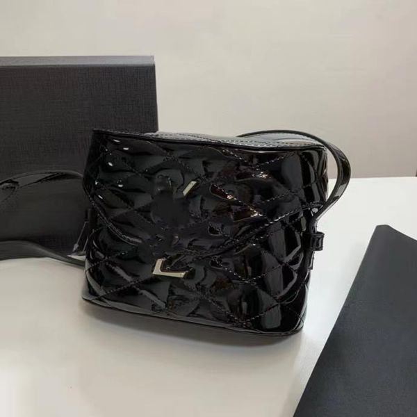 

designer's new lacquered leather box bag styling bucket design women's fashion bag