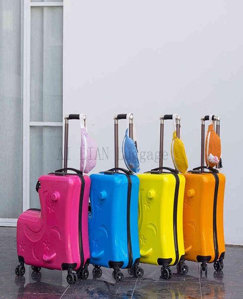 

20039039kids luggage travel suitcase on spinner wheels multifunctional trojan horse rolling luggage bag carry on trolley lug1444574