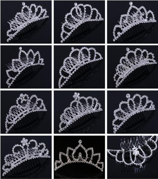 

shining rhinestone crown girls039 bride tiaras fashion crowns hair combs bridal headpieces accessories party hair jewelry for w6942711, Silver