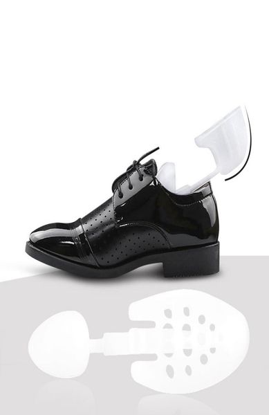 

1 pair plastic shoes stretcher men and woman boots shoe trees adjustable white two sizes support8858580, White;pink