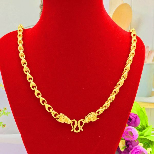 

men necklace chain solid fashion trendy real 18k yellow gold filled male hip hop clavicle jewelry gift, Silver