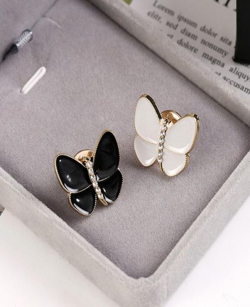 

women girl butterfly mini brooch cute insect crystal butterfly brooch suit lapel pin fashion jewelry accessories3701602, Gray